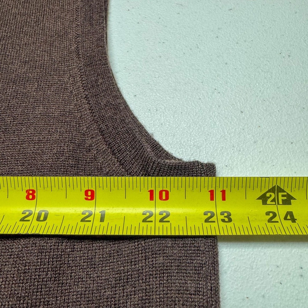 Jos A Bank Sweater Vest Mens 2XL Brown Merino Wool V‎ Neck Traveler Collection - Picture 4 of 6
